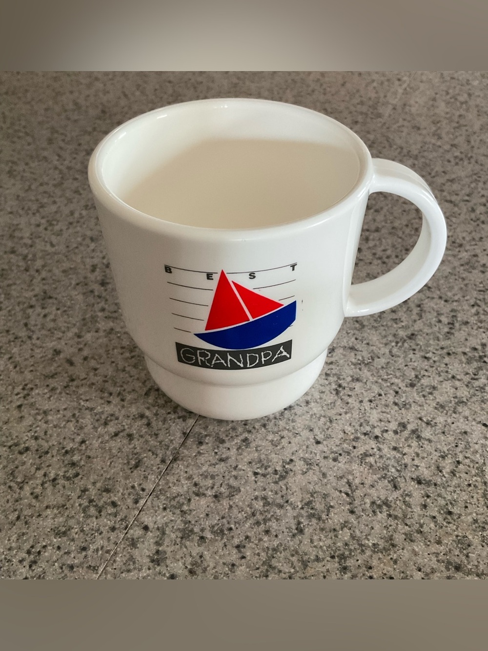 Vintage 1990s Tupperware Brand, “Best Grandpa” w/Boat Motif Mug